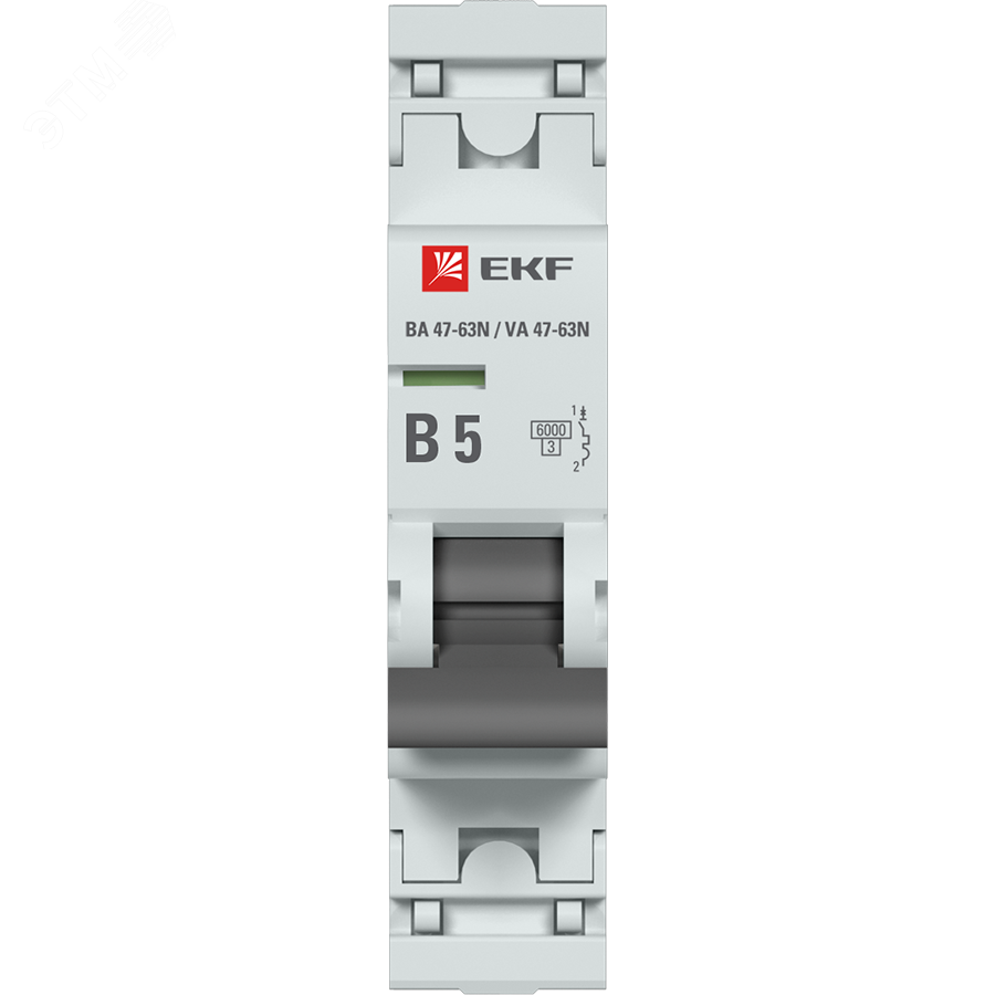 Автоматический выключатель 1P 5А (B) 6кА ВА 47-63N PROxima M636105B EKF - превью 3