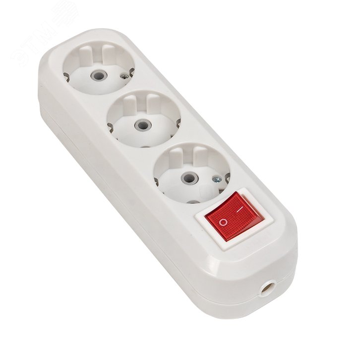 Изображение товара Колодка 3 гнезда с заземлением с выключателем 16А Эксперт (шт)