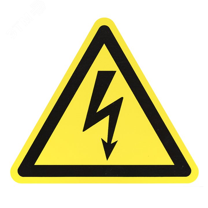 Знак пластик ''Опасность поражения электрическим током (Молния)'' W08 (150х150мм) pn-1-02 EKF - превью 4