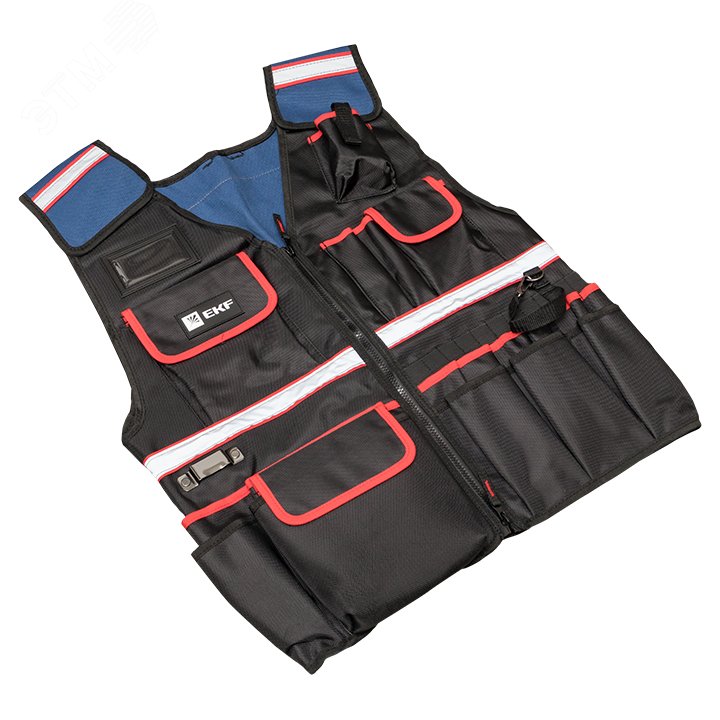 Изображение товара Универсальный регулируемый жилет монтажника C-22 EKF раздельных карманов и регулировок