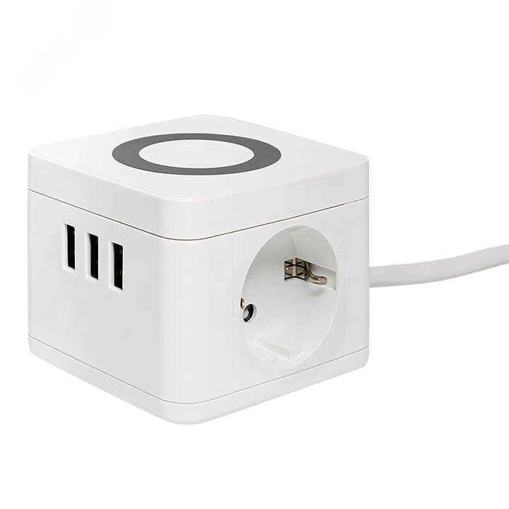 Изображение товара Удлинитель EKF серии Куб с 2 розетками и 3 USB портами 1,3 м