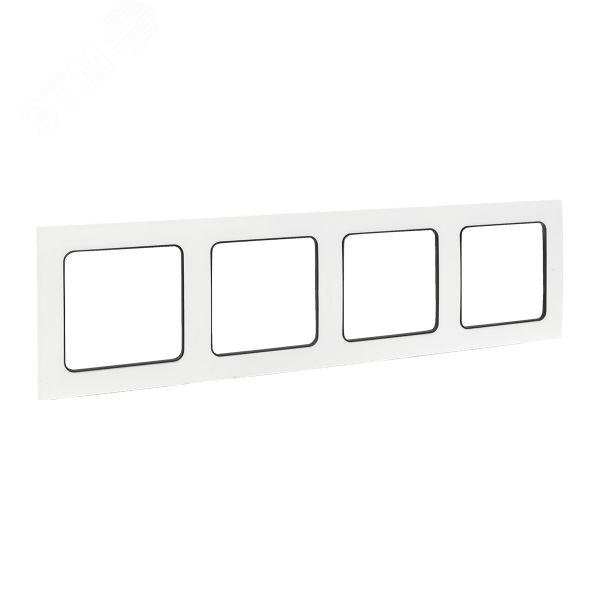 Изображение товара Рамка четырехпостовая EKF серия Стокгольм белая с черной линией