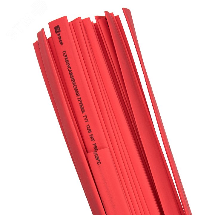 Трубка термоусаживаемая ТУТ нг 10/5 красная в отрезках по 1м PROxima tut-10-r-1m EKF - превью 2