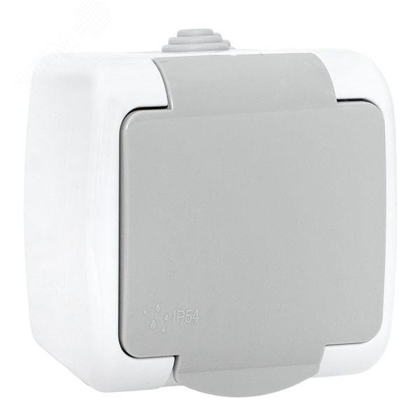 Изображение товара Розетка одноместная Мурманск IP54 с заземлением и крышкой EKF 16А