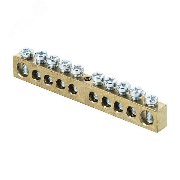 Изображение товара Шина PEN ноль-земля латунь 6x9мм 10 отв. EKF PROxima