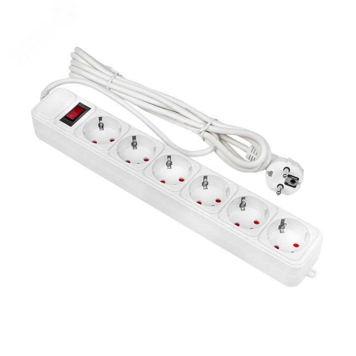 Изображение товара Сетевой фильтр 6 выхода 3 метра 10А IP20 с выключателем и заземлением EKF PROxima