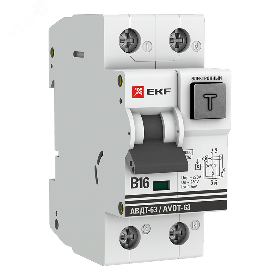 ДифференциальныйавтоматАВДТ-6316А/10мА(хар-каB,электронный,типA)6кАPROxima