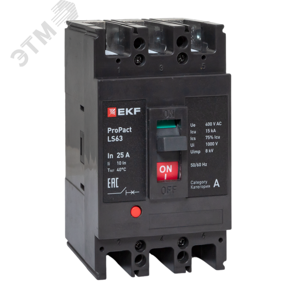 Изображение товара Выключатель автоматический LS63 15кА 3P 25А ProPact EKF