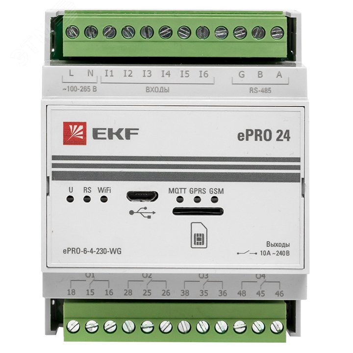 Контроллер базовый ePRO удаленного управления 6вх/4вых 230В WiFi GSM PROxima ePRO-6-4-230-WG EKF - превью 4