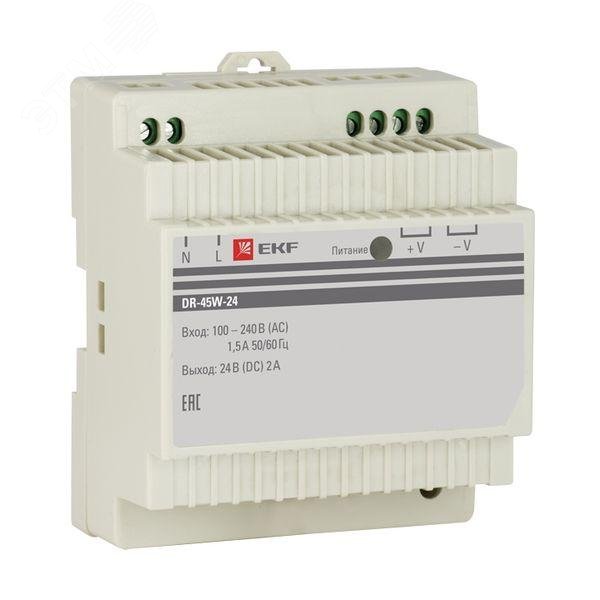 Изображение товара Блок питания 24В 45W EKF PROxima IP20 компактный и надежный