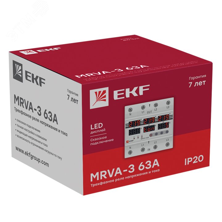 Реле напряжения и тока с дисп. MRVA 63A MRVA-3-63A EKF - превью 3