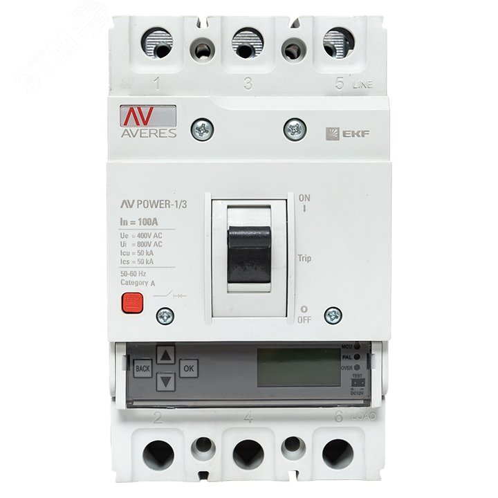 Выключатель автоматический AV POWER-1/3 100А 50кА ETU6.0 mccb-13-100-6.0-av EKF - превью 4