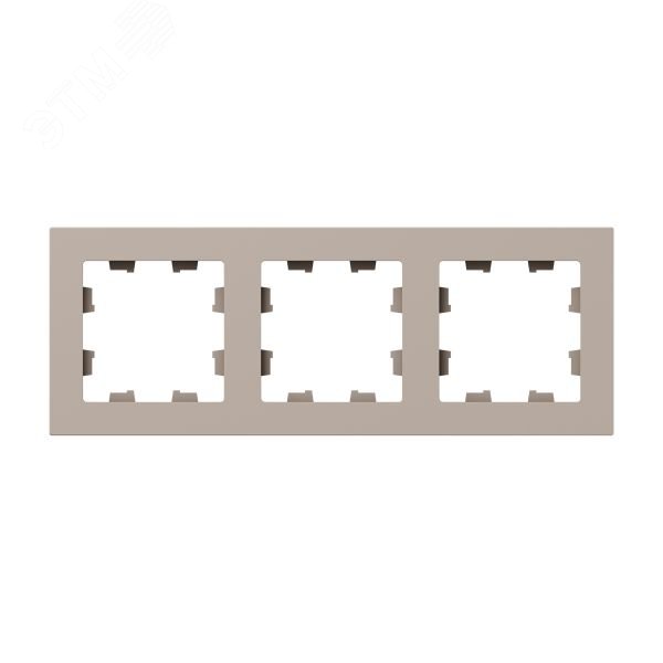 Изображение товара Кремовая 3-местная рамка EKF Эпика для механизмов