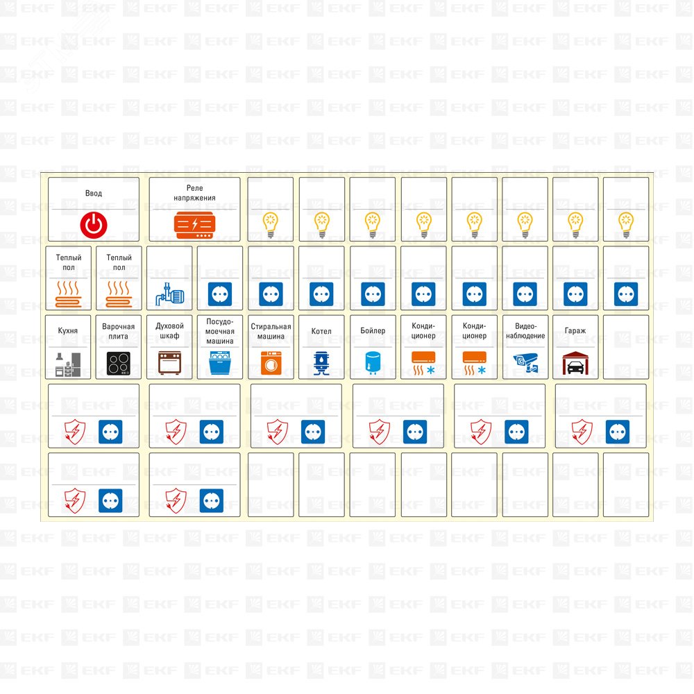 Изображение товара Комплект модульных наклеек PROxima 137х240 электробезопасности