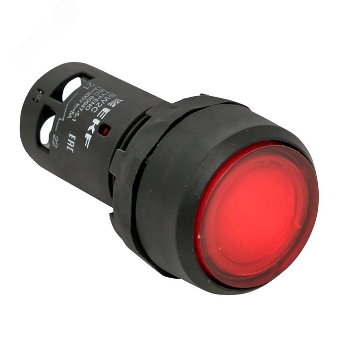 Кнопка красная SW2C-10D с подсветкой неон 1но IP54 sw2c-md-r EKF - превью