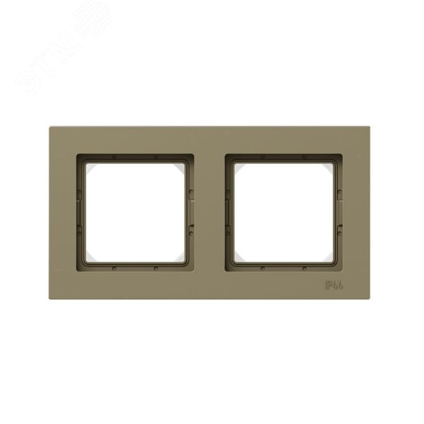 Изображение товара Двухпостовая рамка EKF Эпика IP44 пластиковая шампань