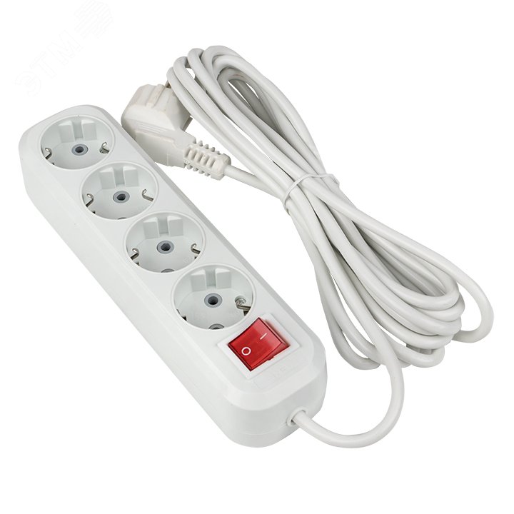 Изображение товара Удлинитель Эксперт 4 гнезда 2м IP44 с выключателем заземлением