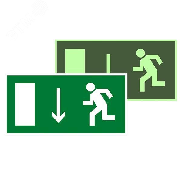 Изображение товара Знак эвакуационный E 10 ''Указатель двери эвакуационного выхода (левосторонний)'' 150х300 мм, пластик с покрытием фотолюминесцентным ГОСТ Р 12.4.026-2001 (шт)