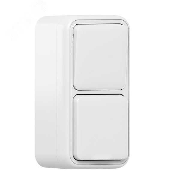 Изображение товара Блок: розетка и выключатель, одноклавишный, проходной ОП, винтовые клеммы белый, Бронто EKF (шт)