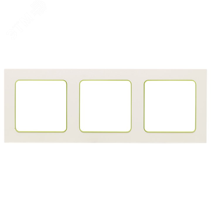 Изображение товара Стокгольм Рамка 3-местная белая с линией цвета зеленый EKF