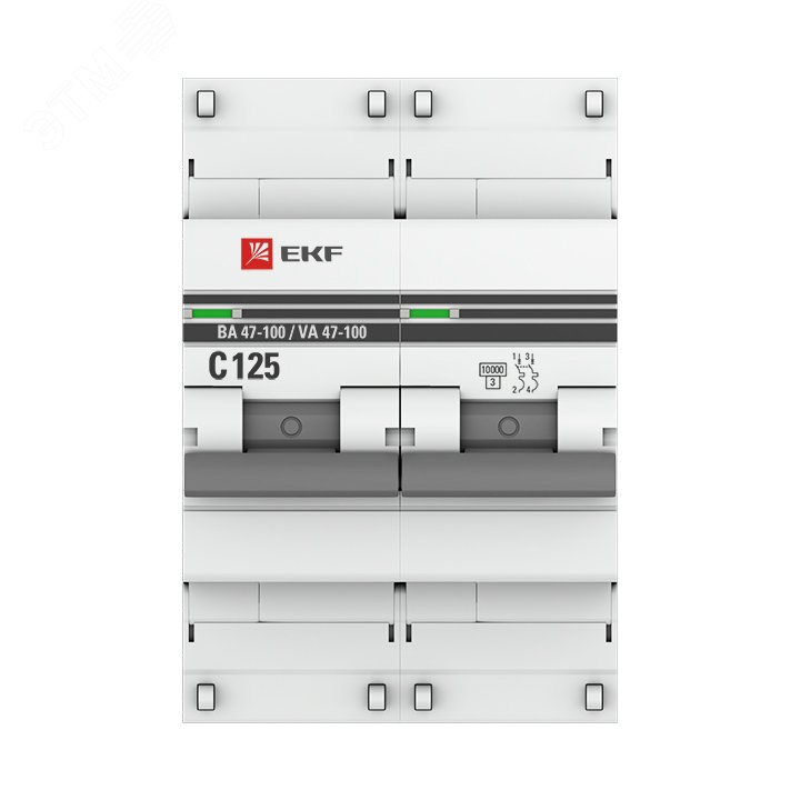 Автоматический выключатель ВА 47-100 2P 125А (C) 10kA PROxima mcb47100-2-125C-pro EKF - превью 2