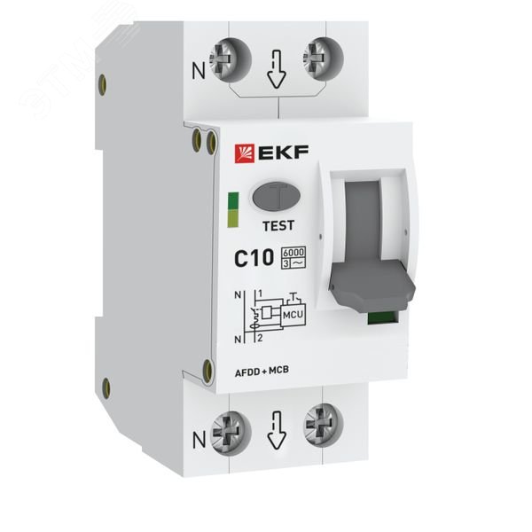 Изображение товара Защита от дугового пробоя PROXIMA EKF 1P+N 10А 6кА автоматический выключатель