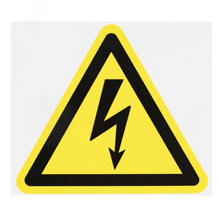 Знак пластик ''Опасность поражения электрическим током (Молния)'' W08 (100х100мм) pn-1-01 EKF - превью 3
