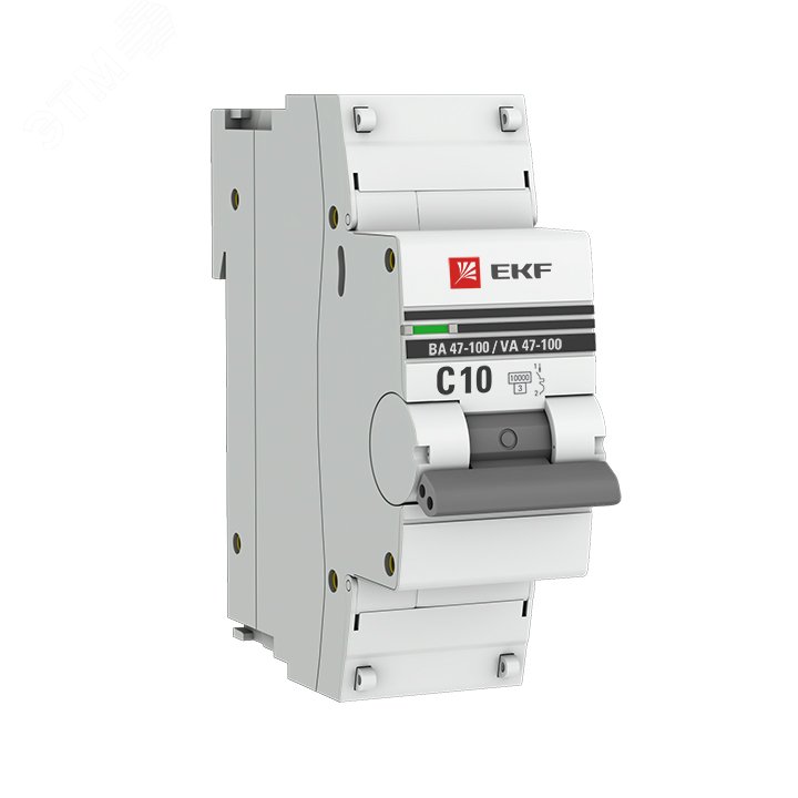 Выключатель автоматический однополюсный 10А C ВА 47-100 10кА PROxima mcb47100-1-10C-pro EKF - превью