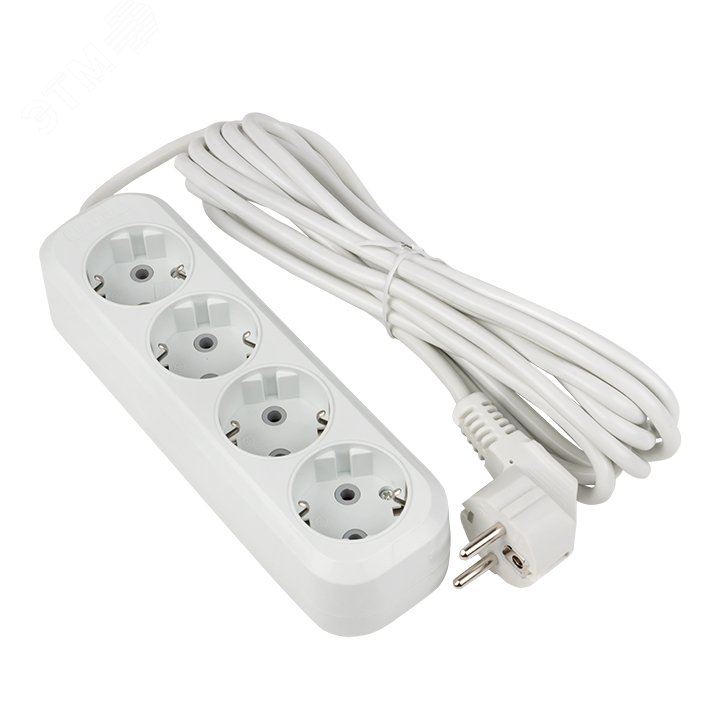 Изображение товара Удлинитель Эксперт 4 гнезда 5 метров 16А IP44 заземление ПВС провод