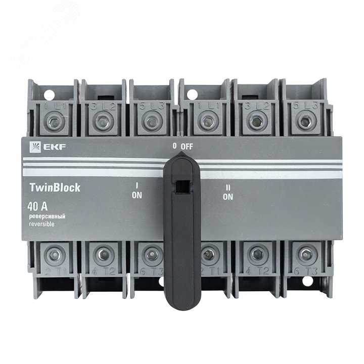 Рубильник 40A 3P реверсивный c рукояткой для прямой установки TwinBlock tb-s-40-3p-rev EKF - превью 4