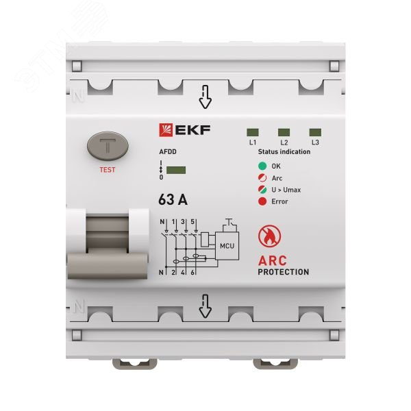 Устройство защиты от дугового пробоя (УЗДП) 3P+N 63А PROXIMA EKF