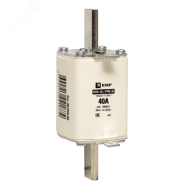 Изображение товара Вставка плавкая ППН-35 250/40А габарит 1 (шт)
