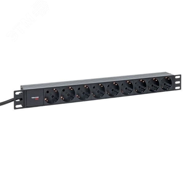 Изображение товара Блок розеток PDU TERACOM PRO 19' 1U 16А/250В 9 роз. Schuko шнур 2 м 3x1.5 мм2 вилка Schuko корпус пластик черный (шт) Изображение товара Блок розеток PDU TERACOM PRO 19' 1U 16А/250В 9 роз. Schuko шнур 2 м 3x1.5 мм2 вилка Schuko корпус пластик черный (шт)