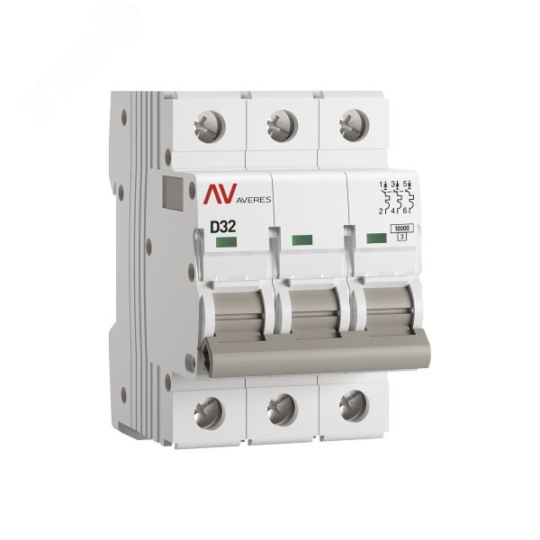 Изображение товара Выключатель автоматический AV-10 3P 32A (D) 10kA AVERES (шт)