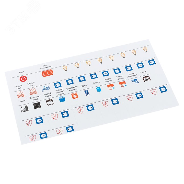 Изображение товара Комплект модульных наклеек средний с инд. ШК PROxima 137x240 мм для электробезопасности