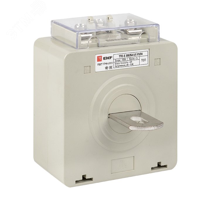 Изображение товара Трансформатор тока ТТЕ-A-300/5А PROxima с клеммой напряжения и классом точности 0,5