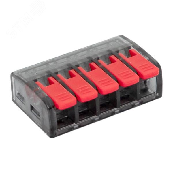 Изображение товара Клемма монтажная СМК 221-615 с рычагом 5 контактов 0,5-4,0 мм2 EKF PROxima