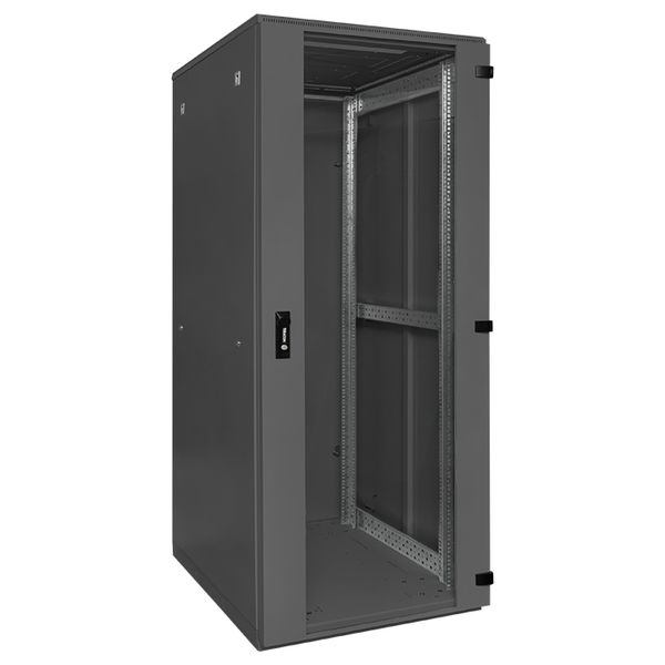 Шкаф напольный 19'' TERACOM PRO 42U 600х800 мм    двери стеклянная с замком-ручкой и металлическая  чёрный