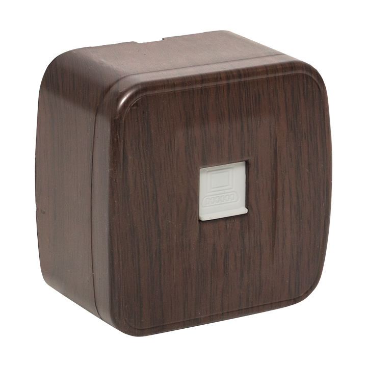 Розетка RJ-45 1-местная ОП Минск 1А 120В темное дерево