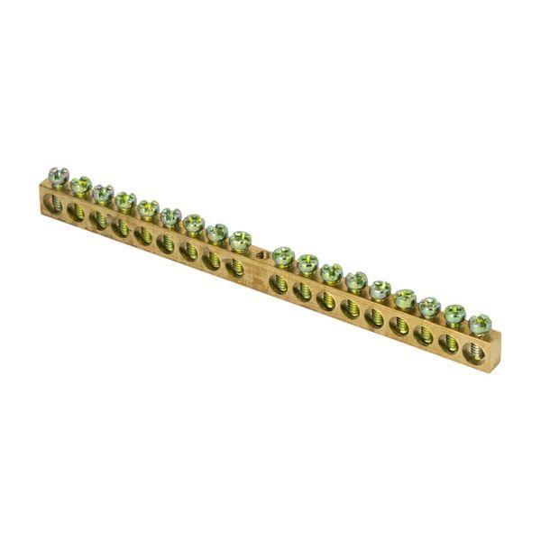 Шина PEN ноль-земля 6х9мм 18 отверстий латунь крепеж по центру PROxima