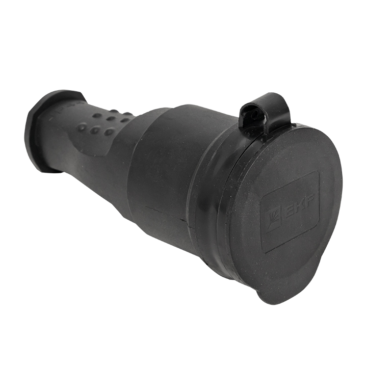 Розетка переносная с защитной крышкой каучуковая  230В 2P+PE 16A IP44 EKF Марс