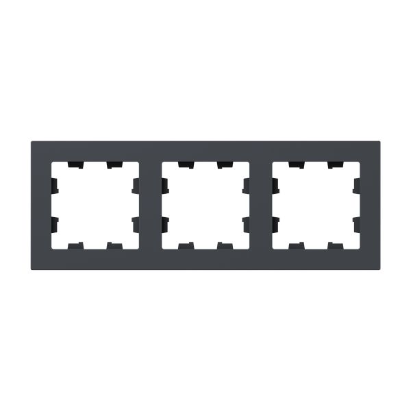 Рамка 3-местная графит.  пластик Эпика EKF