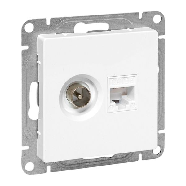 Механизм розетки TV+RJ45 (cat5) белый Эпика EKF