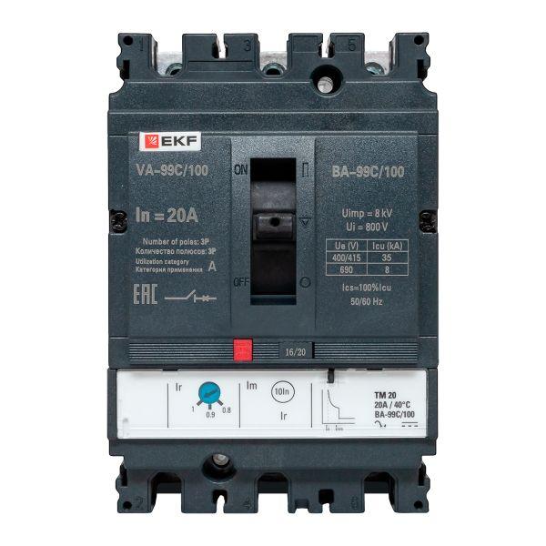 Выключатель автоматический трехполюсный ВА-99C 100/20А 35кА