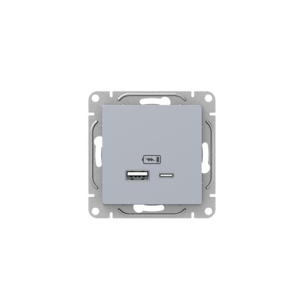 Механизм розетки USB-A+С, алюминий Эпика EKF