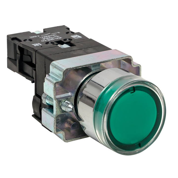 Кнопка BA31 с подсветкой 24В зеленая NO PROxima