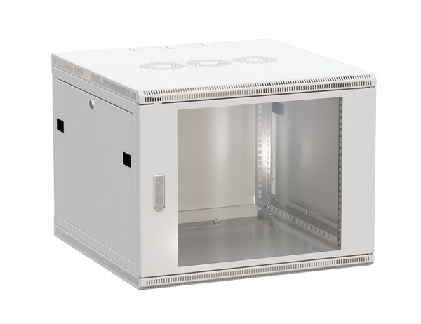 Шкаф настенный 19'' TERACOM PRO 6U 600х450 мм дверь стеклянная с замком-ручкой серый