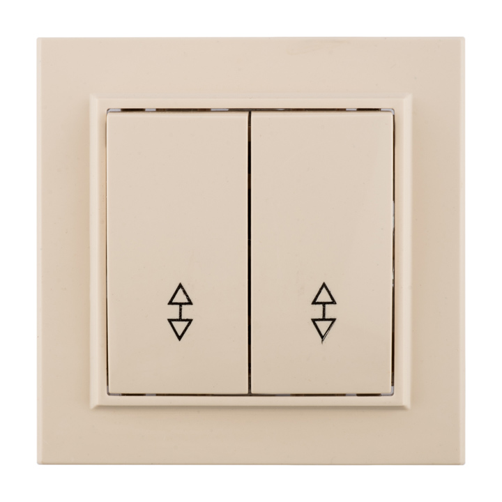 Выключатель двухклавишный СП проходной 10А бежевый Минск