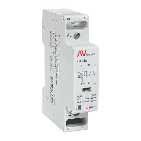 Контактор модульный КМ 25А 1NC+1NO 230VAC (1 мод.) AVERES