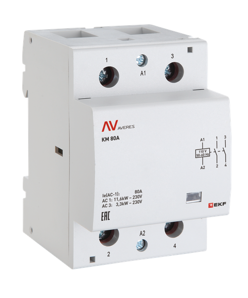 Контактор модульный КМ 125А 2NC 48VAC (3 мод.) AVERES EKF